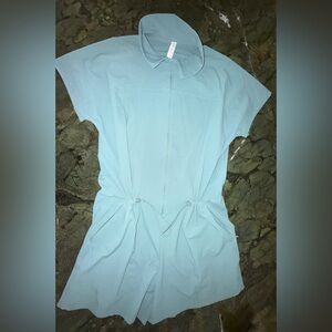 Lululemon Athletica Teal Short Sleeve Jumpsuit
